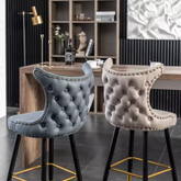 Dennis Mid Back Luxury Velvet Bar Stool Chair - Gavisco Office Furniture